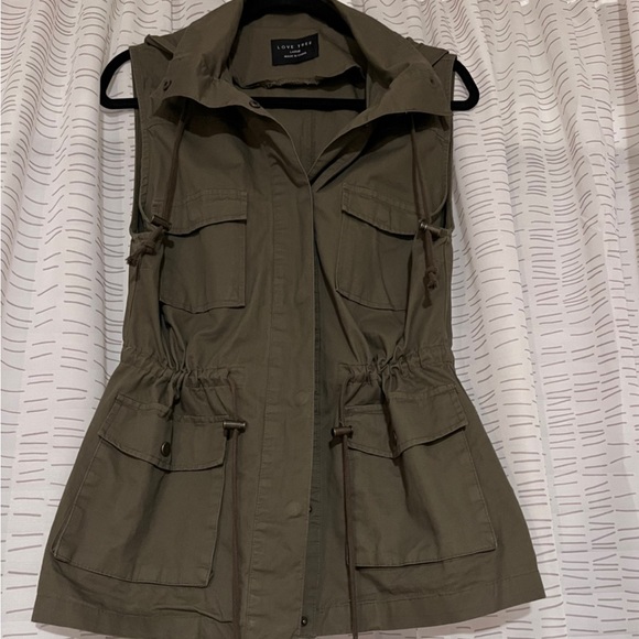 Love Tree olive green vest button up jacket - Picture 1 of 1